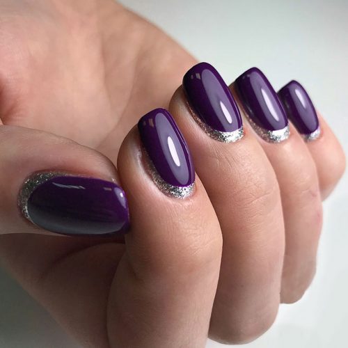 Reverse French Manicure Simple Elegance #plumnails #purplenails #crescentnails