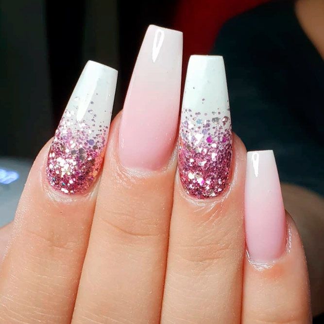 Glitter Ombre For Mesmerizing Manicure #pinknails #glitternails