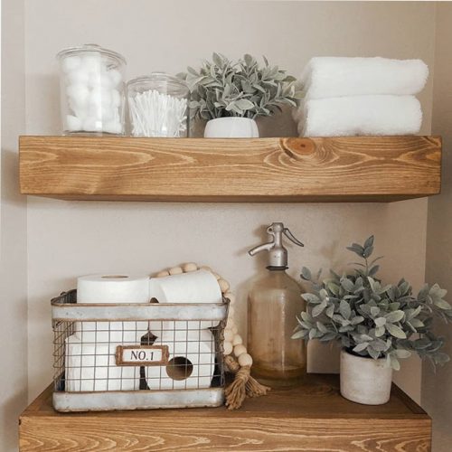 Wood Shelves Design For Bathroom #woodshelves