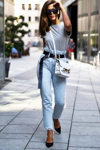 Basic Outfit Idea With High Waisted Jeans #simplelook