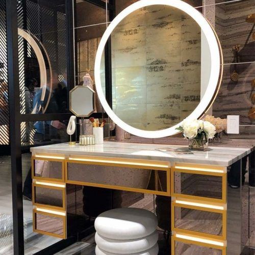 Round Makeup Lighted Mirror #vanitytable