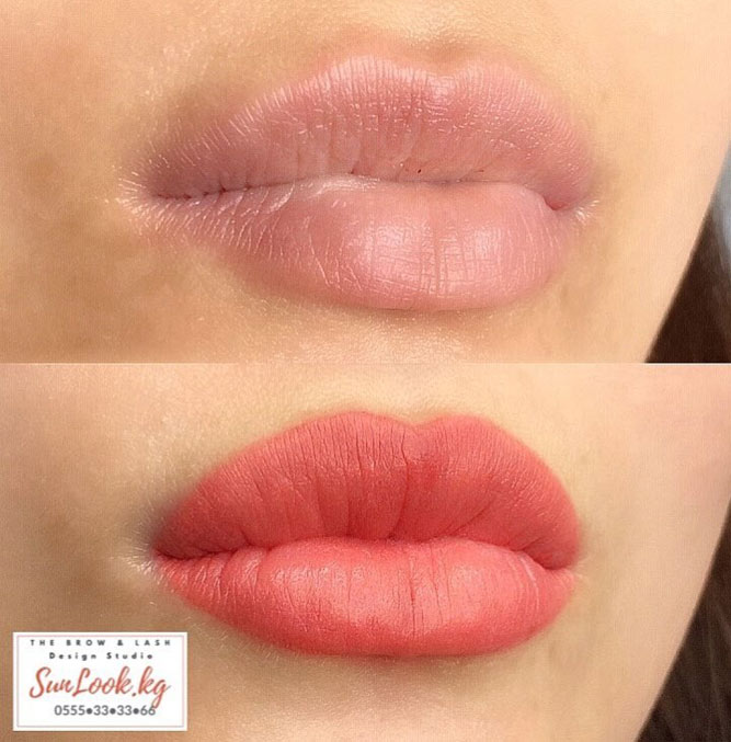 Natural Full Lips Permanent Makeup #nudelips #permanentlips