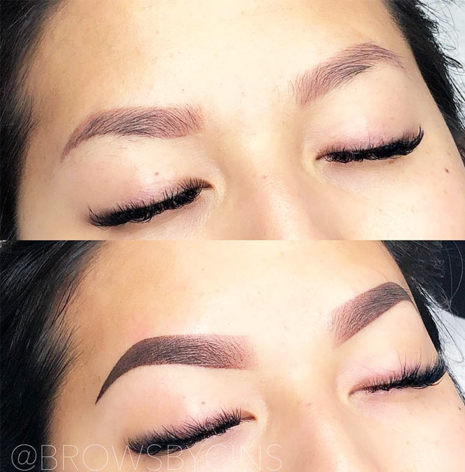 Powder Ombre Eyebrows Permanent Makeup #powderbrows #ombrebrows