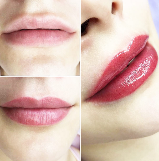 Correction Of The Contour Lips And Add More Color #correctionshape #permanentlips