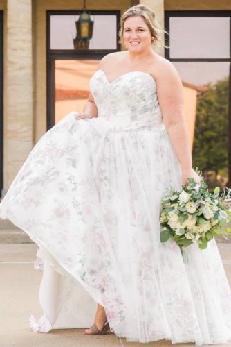 floral wedding dress plus size