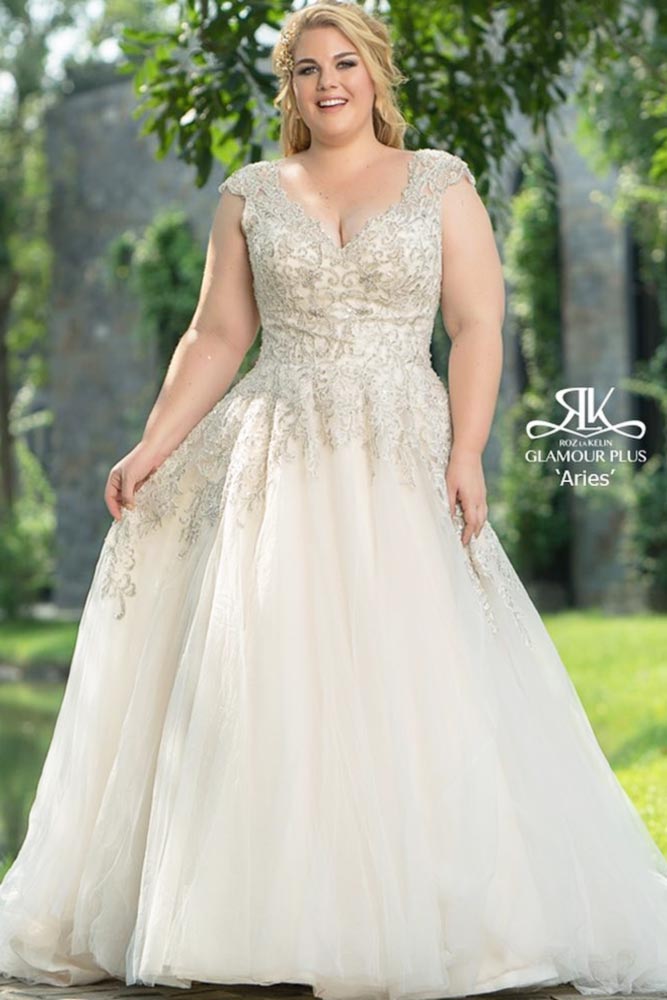 Plus Size Wedding Dresses with Color Accents