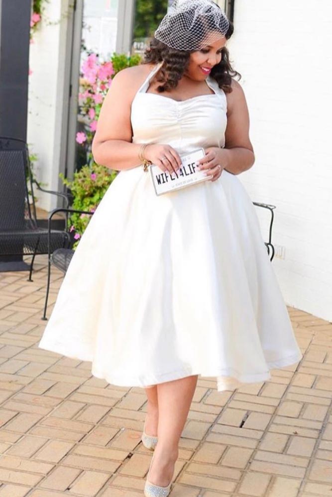 Short wedding 2024 dress plus size