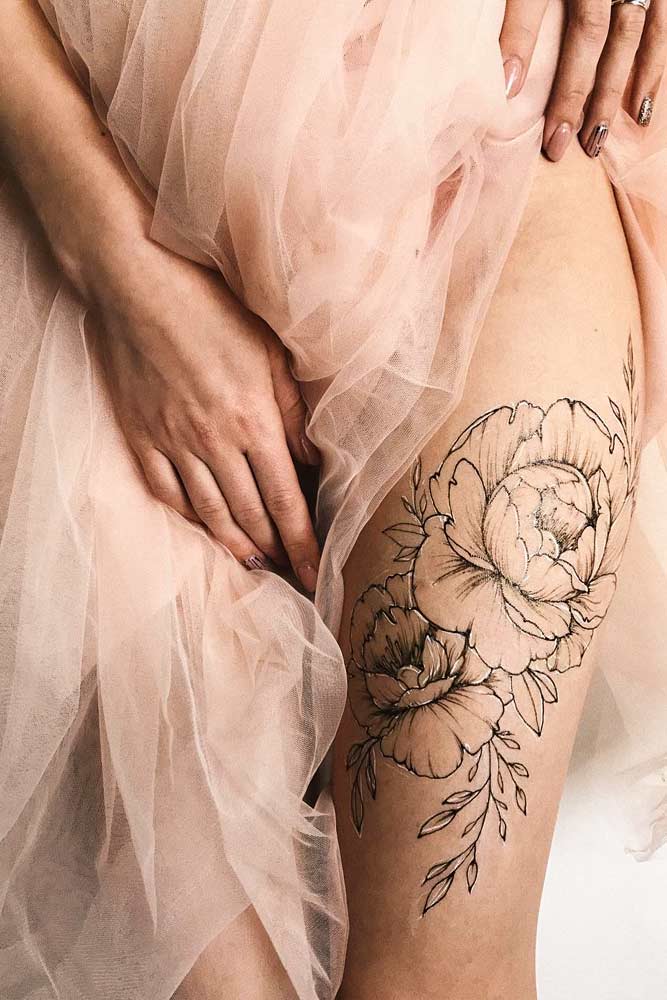 Nice Rose Tattoo Design On Leg  Загрузка изображений