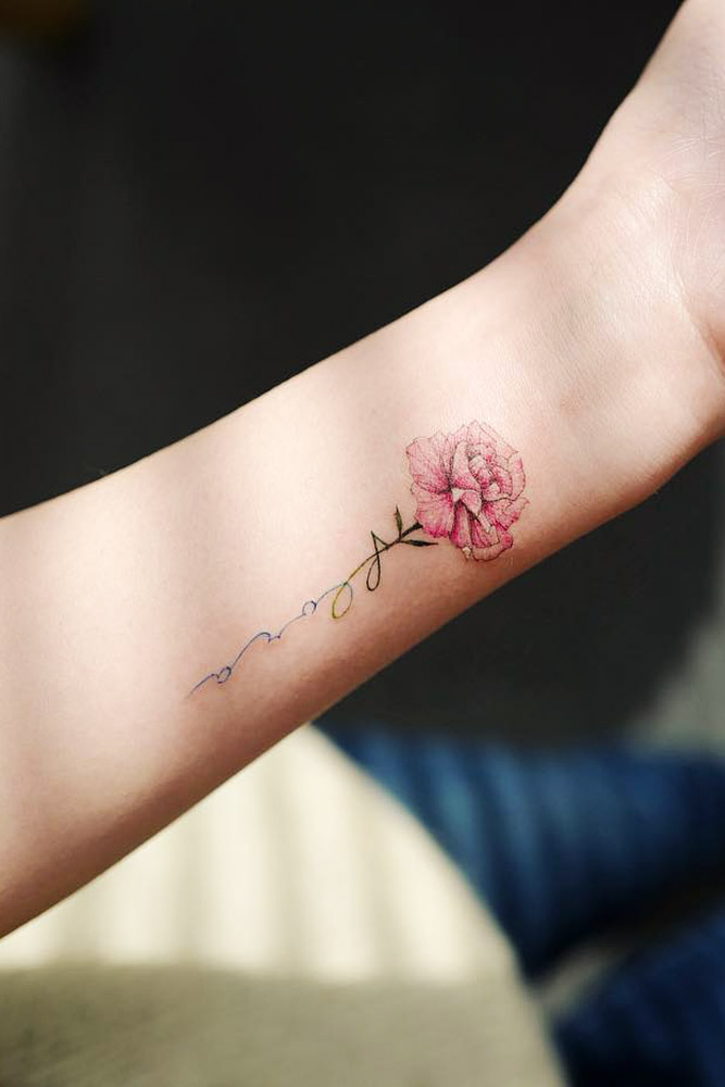 Wrist Tattoo Idea With Single Rose #wristtattoo #singlerosetattoo
