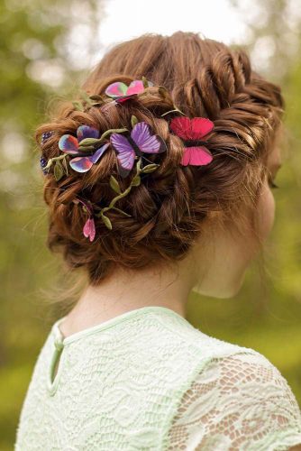 Lovely Updo For Long Hair With A Fishtail Braid #fishtailbraid #hairaccessory