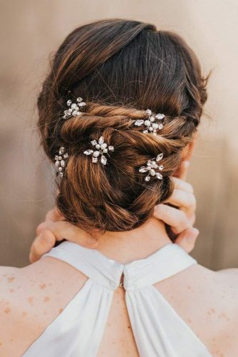 Beautiful Twisted Updo With Pins To Complete Your Look #twistedbun #hairaccessory