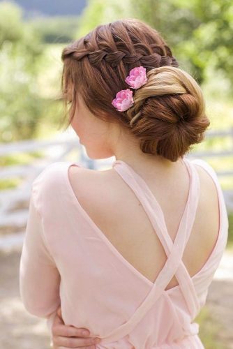 Waterfall Updo With A Floral Accessory #waterfallbraid #hairaccessory