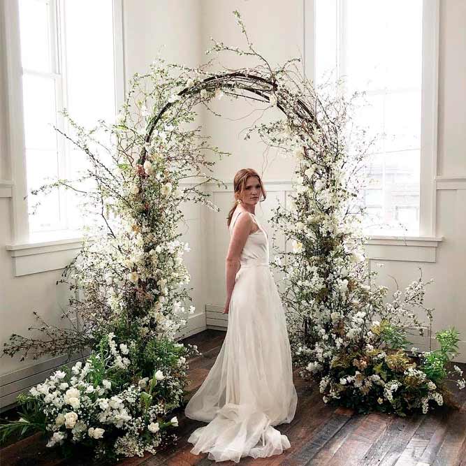 Floral Wedding Arch from Fairytale #indoorwedding #weddingdecoration