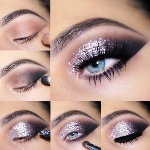 Glitter Smokey Tutorial For Almond Eyes #glittersmokey #smokeytutorial