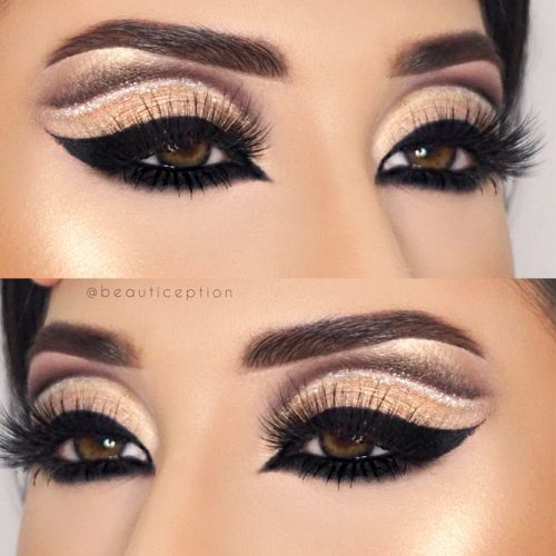 18 Trendy Makeup Ideas For Almond Eyes  Christmas eye makeup, Gold eye  makeup, Beautiful eye makeup