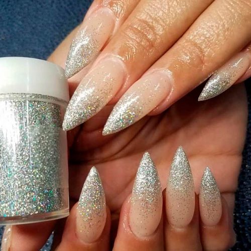 Glitter Ombre Nails #ombrenails #glitternails #longnails