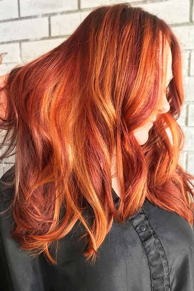 Red Hair With Copper Highlights #redhair #highlights