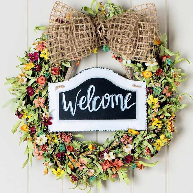 Summer DIY Wildflower Wreath #wildflowers #welcome