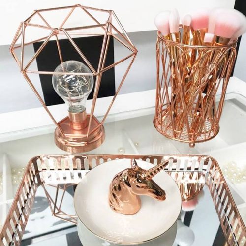 Rose Gold Girl’s Accessories #rosegold #brushholders