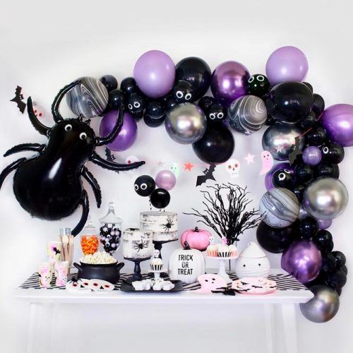 Black Widow Themed Bash #balloons #halloweendecor #decoration