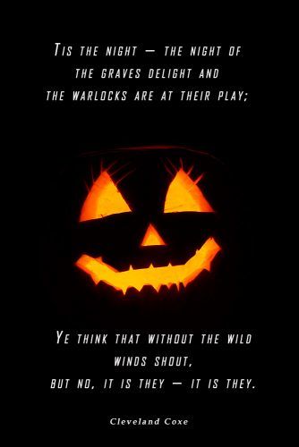 Tis the night — the night of the graves delight and the warlocks are at their play; Ye think that without the wild winds shout, but no, it is they — it is they. #happyhalloween #halloween