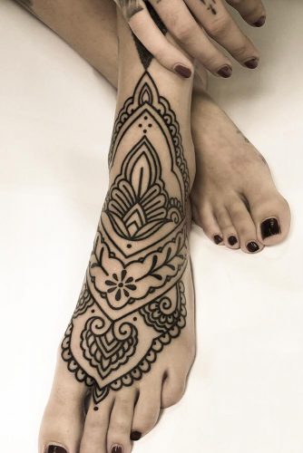 Mandala Feet Tattoo Design