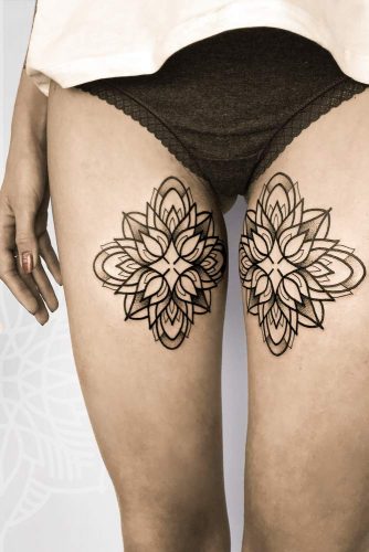 Legs Tattoo Design With Mandala Style #legtattoo