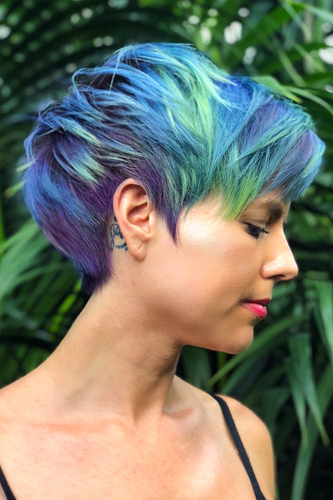 Sea Waves Hair Color For Short Hair #bluehair 