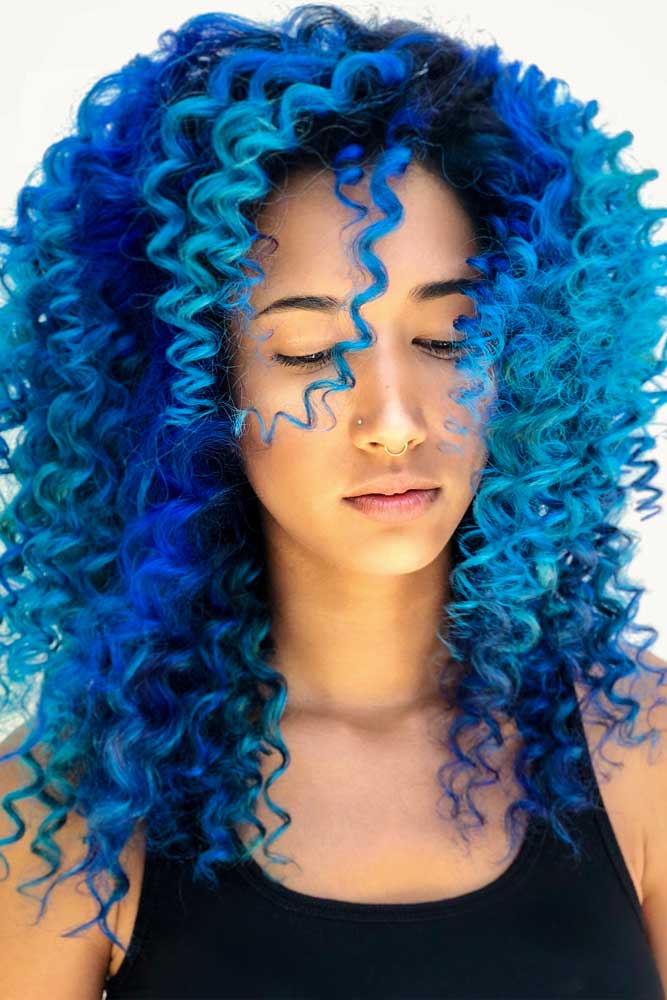 Dream Blue Curls #bluehair #naturalhair
