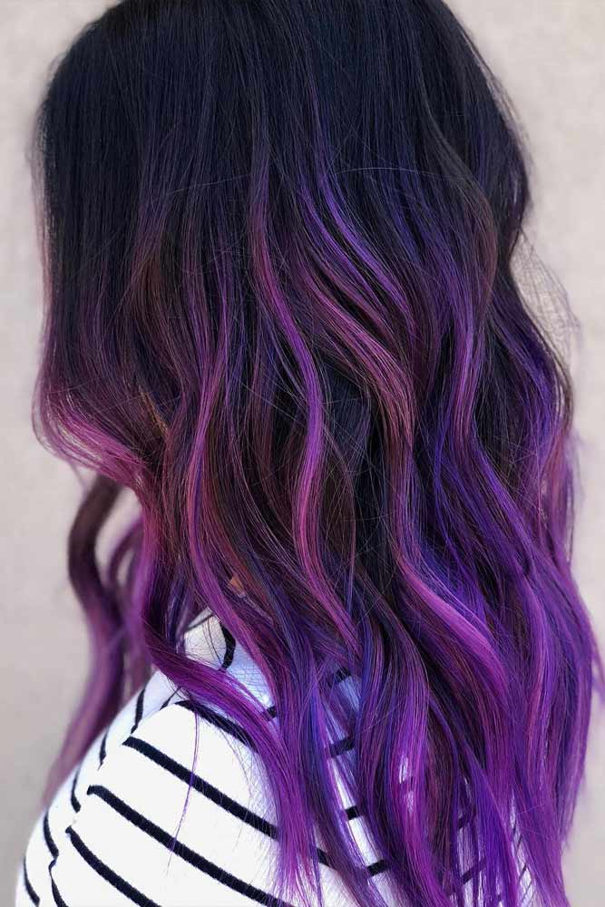Long Mermaid Hair With Purple Shades #purplehair #longhair