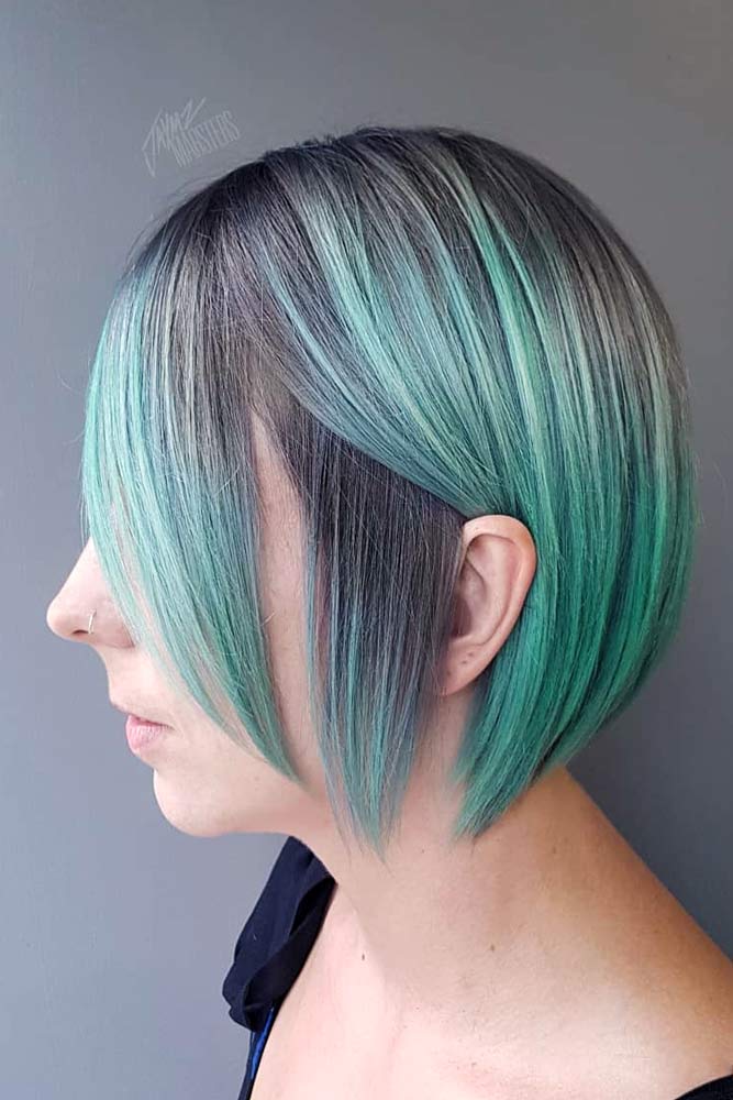 Pastel Teal Color Hair Style #greenhair