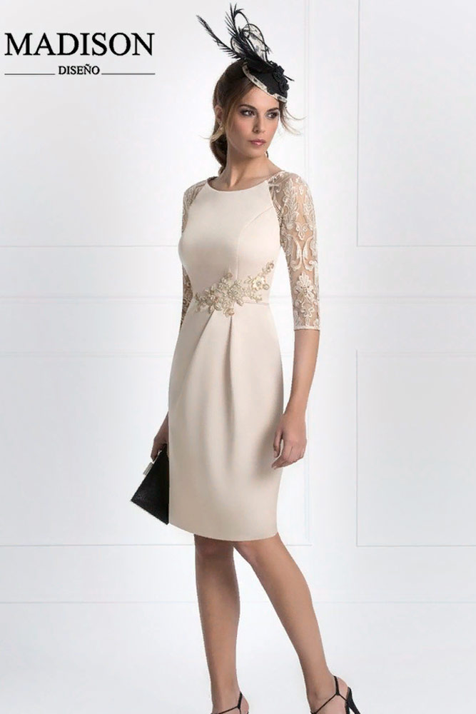 Classic Dress With Lace Sleeves #classicdress #prettyeveningdress