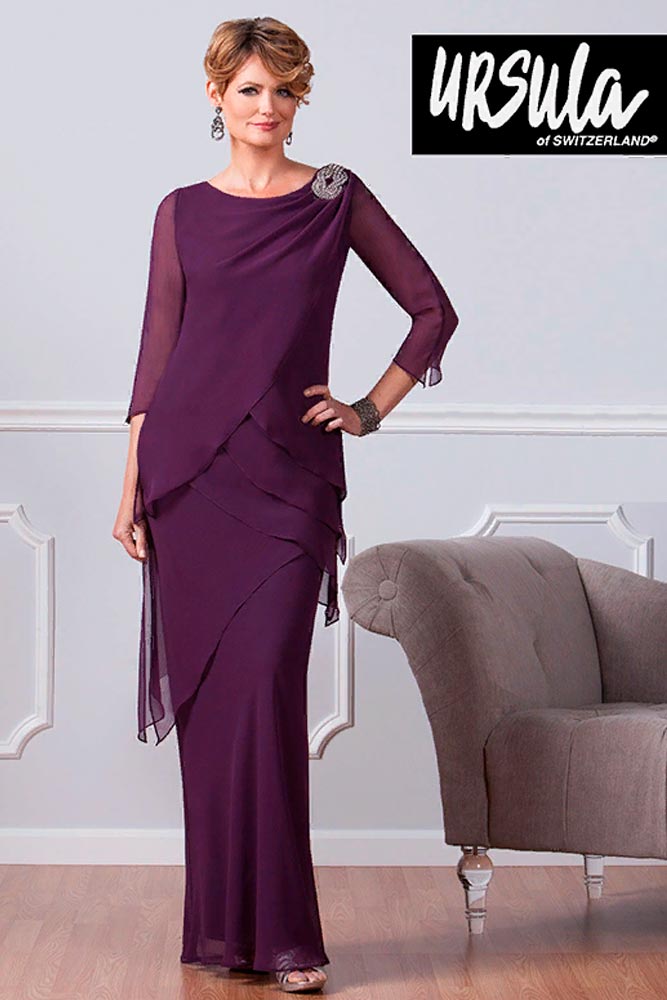 Layered Fit-And-Flare Dress With Sleeves #longdress #formaldress #eveningdress