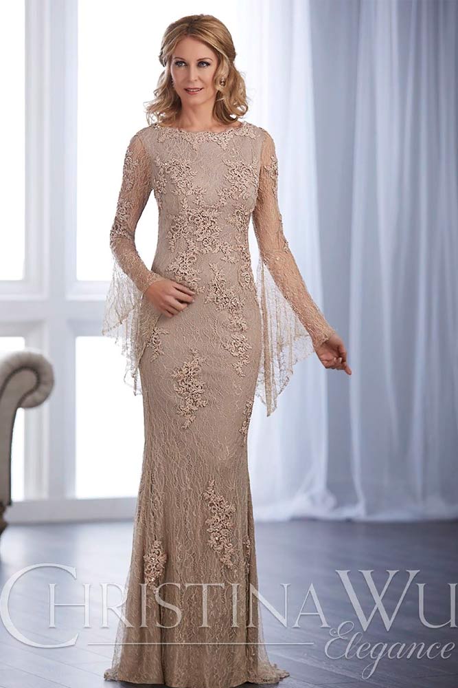 Beige mother of the bride dresses sale