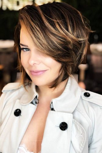 Tousled Bob With A Long Fringe #bangs #bob