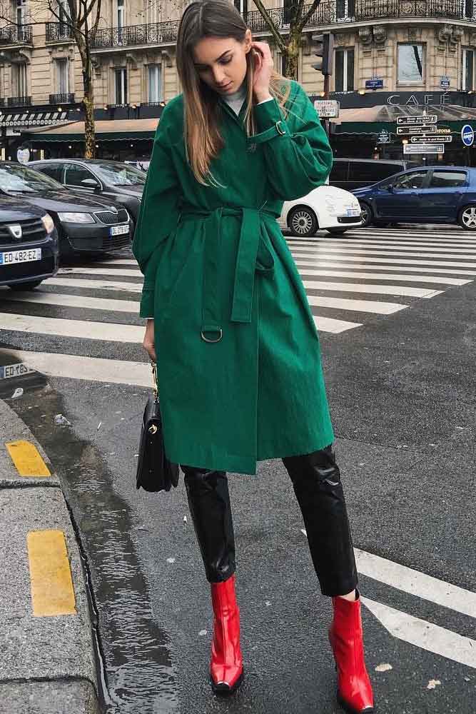 33 Fabulous Trench Coat Outfits For, Red Trench Coat Cute Outfits