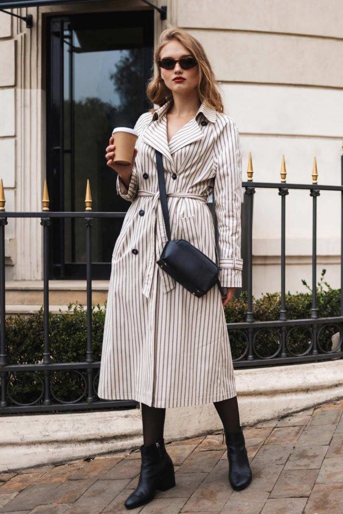 Striped Trench Coat