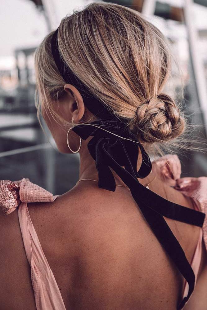 A Messy Low Braided Bun #bun #braids #updo