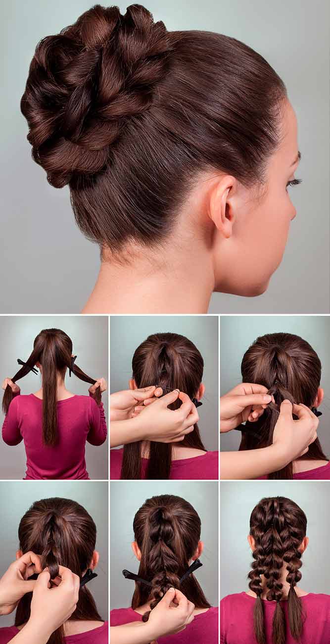 Braided Bun Updo Tutorial #braidedhairstyles #easytutorial