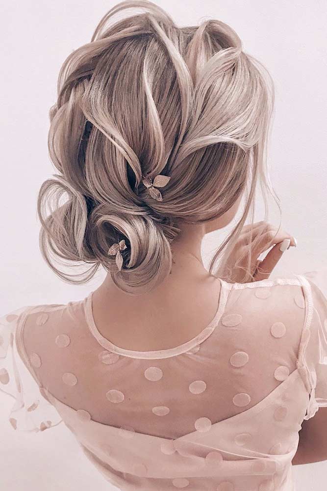 updos for every hair type and length : Textured Updo for Medium Length |  Glamorous wedding hair, Wedding hair up, Hair styles