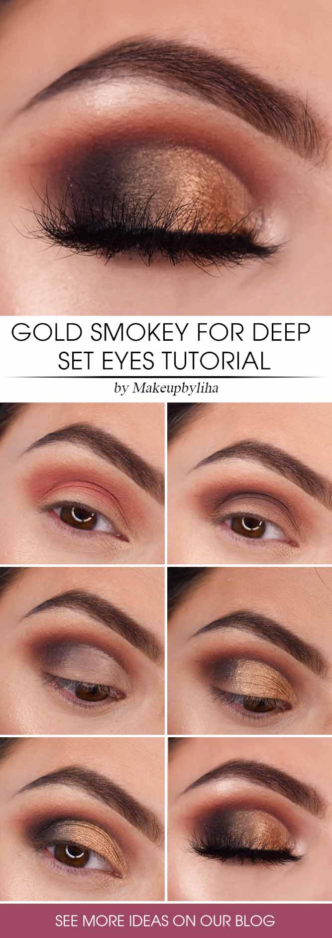 Gold Smokey Eyes Tutorial #smokey #tutorial