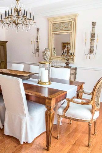 Blended Design For Dining Room #frenchcountryinterior #stylishhomedecor