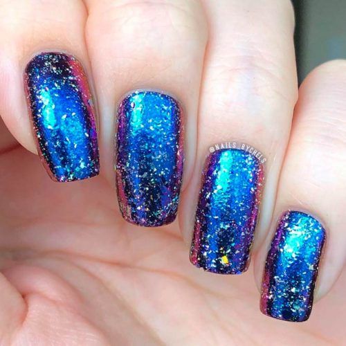 Holo Duochrome Nails #easynailart