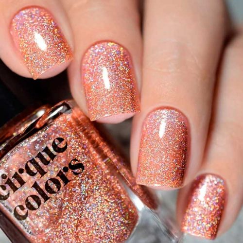 Morganite Cirque Colors Holographic Nail Polish #sparklynails #shortnails #squarenails