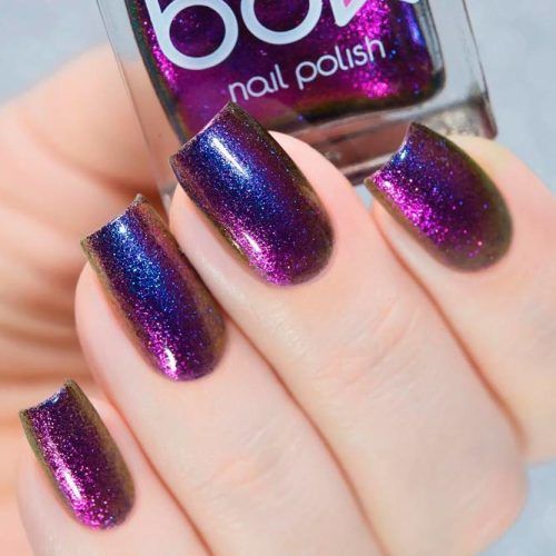 Simple Holographic Nail Design #easynailart