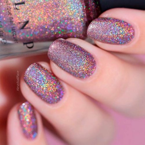 Rainbows Effects On Your Nails #sparklynails #shortnails 