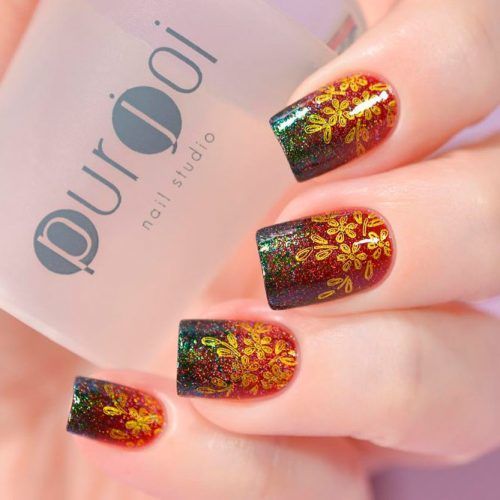 Holographic Ombre Nail Art #ombrenails #stampingnails