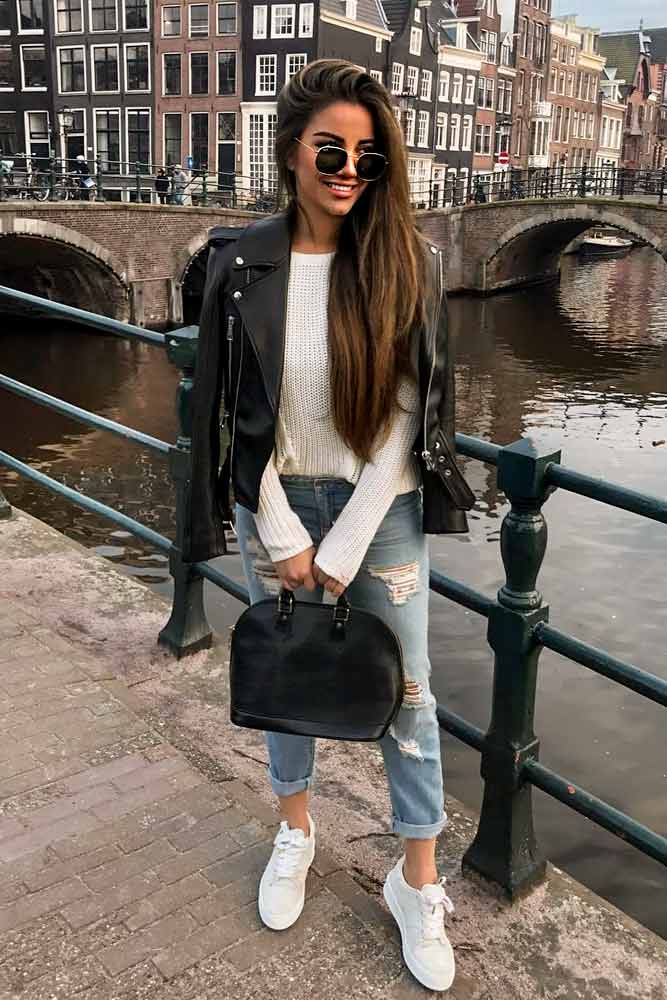 Casual outfits with outlet leather jacket