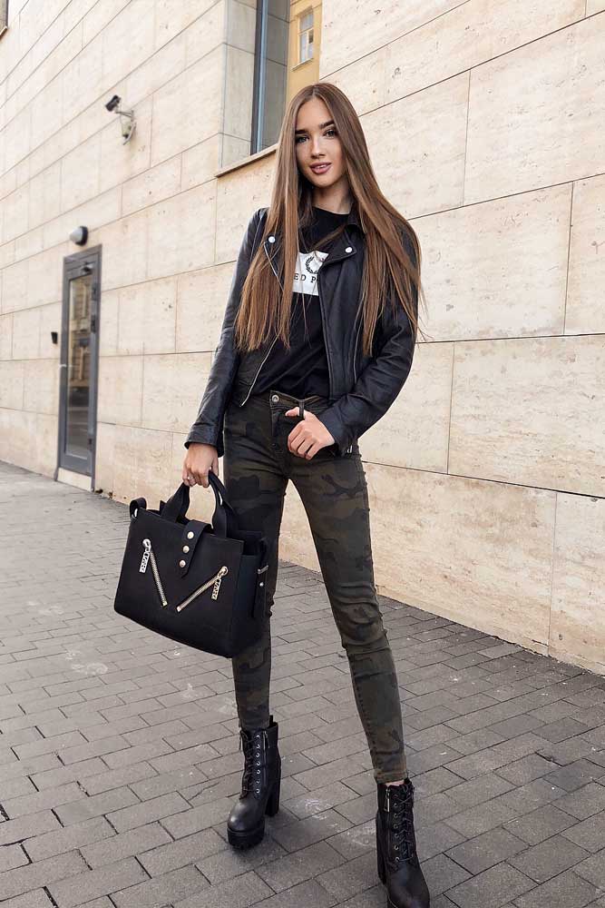 Casual leather jacket clearance outfits