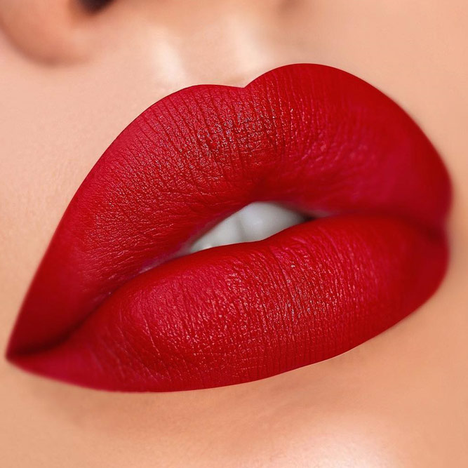 Red Shade For Blonde Hair Girls #redlipstick #blondehair